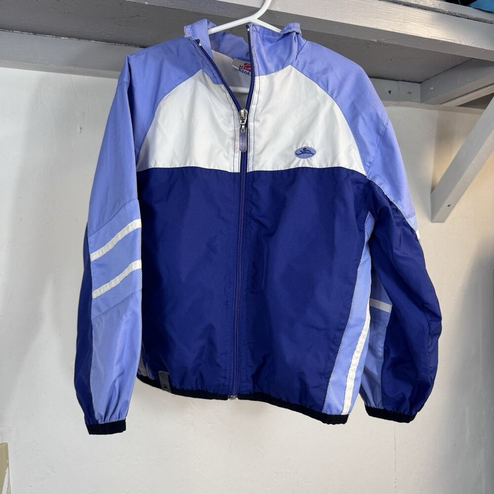 Girls Vintage Windbreaker Hanes XS 4/5T Purple White